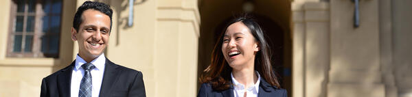 Grad student at Anderson Hall, UCR School of Business